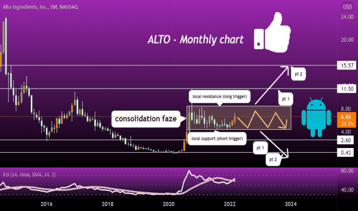 Alto ingredients stock price